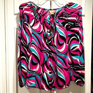 Michael Kors multi color silk blouse